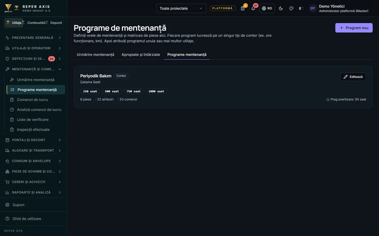 Mentenanță planificată